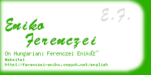 eniko ferenczei business card